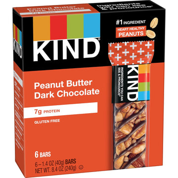 Kind Healthy Snack Bar, Peanut Butter Dark Chocolate, 7G Protein, Gluten Free Bars, 1.4 Oz, (60 Bars)