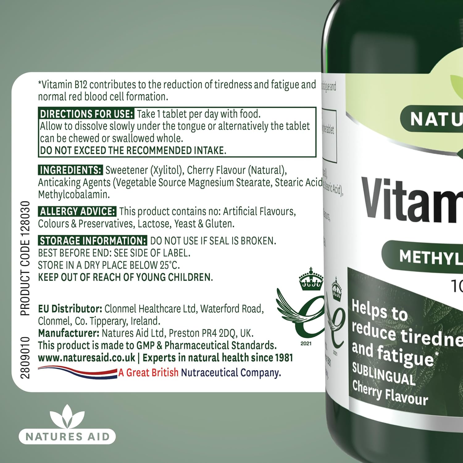 Natures Aid Vitamin B12 1000µg – High Strength Methylcobalamin Supplement – Supports Energy & Reduces Tiredness – Vegan, Vegetarian, Gluten Free – Not Gummies or Capsules – 180 Tablets : Amazon.co.uk: Health & Personal Care