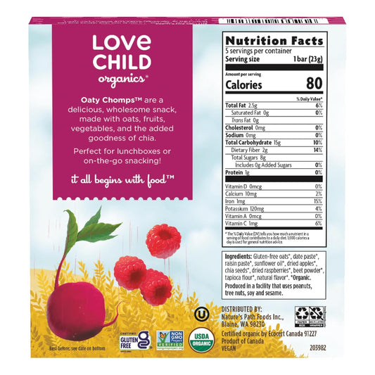 Love Child Organics Oaty Chomps Raspberry + Beet, 4 Oz