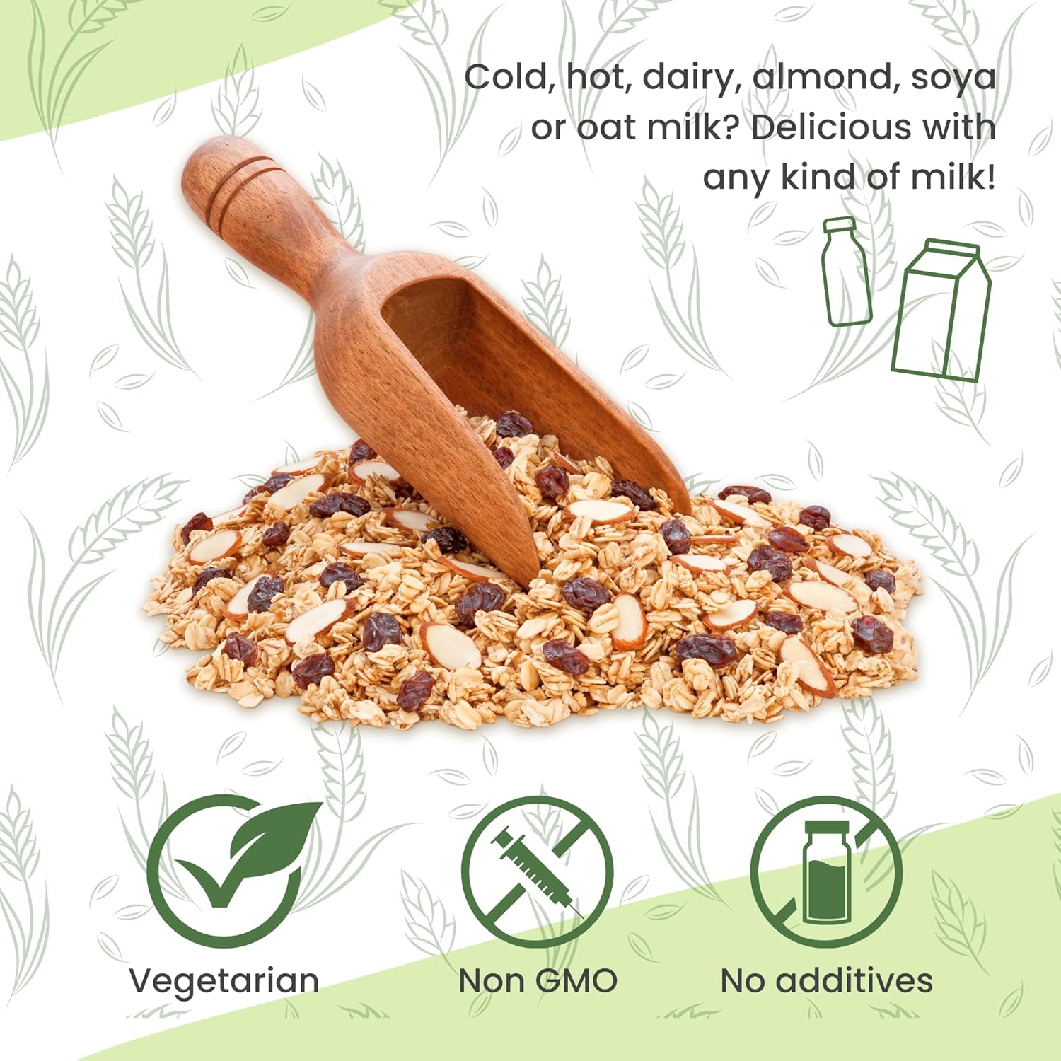 Mornflake - Original Crunchy Granola. 1x 500g Sachets Bags. High Fibre Granola Cereal Multipack, Breakfast Cereal with Raisins, Honey & Almonds Mix, All Natural Ingredients (Pack of 1) : Amazon.co.uk: Grocery