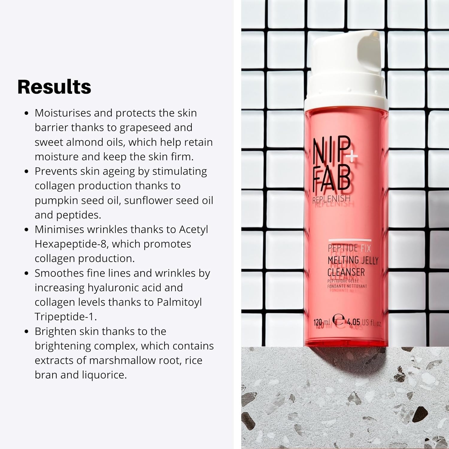 Nip+Fab Peptide Fix Melting Jelly Cleanser, 120 ml, with mix of Peptides, Suitable for All Face Skin Types, Hydrates and Plumps, Anti Pores, Anti-Aging, Boosting Collagen Production : Amazon.co.uk: Beauty