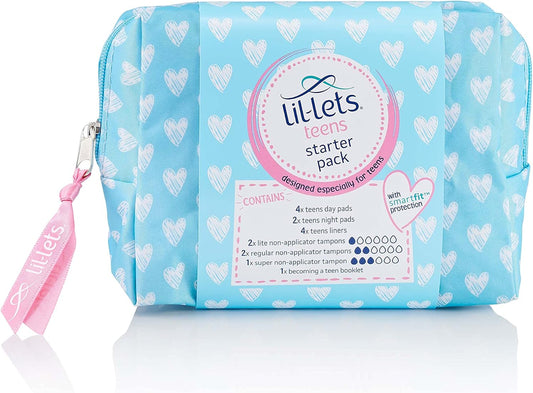 Lil-Lets Teens Starter Pack, containing Teen Pads, Panty Liners & Lil-Lets Non Applicator Tampons