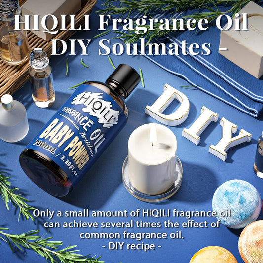 Hiqili Baby Powder Essential Oil - Refreshing Fragrance Oil For Diffuser, Candle Soap Perfume Lotion Making, Mild Home Scent, 3.38 Fl Oz Halloween Thanksgiving
