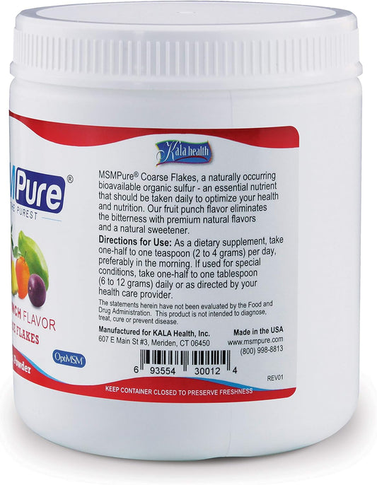 Kala Health Msmpure Fruit Punch Flavored, 1 Lb, Coarse Powder Flakes,