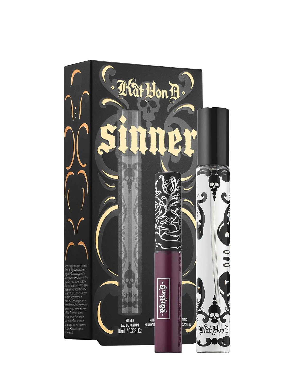 Kat Von D Sinner Travel Duo - Eau De Parfum Travel Spray + Everlasting Liquid Lipstick Mini