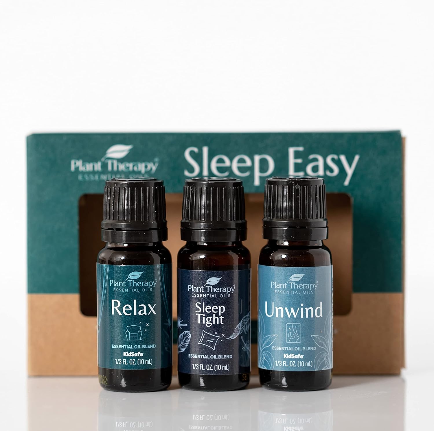 Plant Therapy Sleep Easy Essential Oil Blend Set 10 Ml (1/3 Oz) Each Of Relax, Sleep Tight & Unwind, Pure, Undiluted, Essential Oil Blends