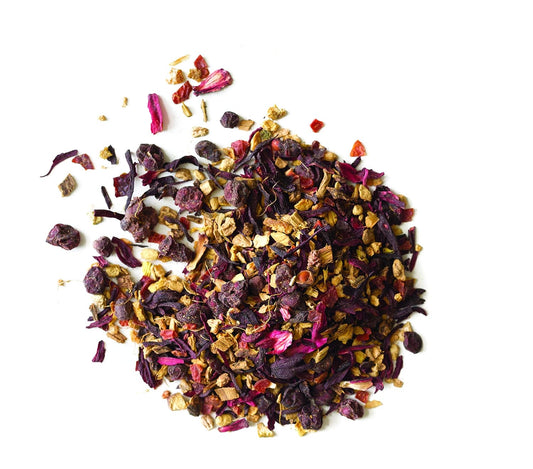 Rishi Tea Tangerine Ginger Herbal Tea - Organic Loose Leaf Tea, Caffeine Free Digestive Tea Blend With Hibiscus, Spicy Ginger & Citrus - 16 Ounces, 50+ Servings