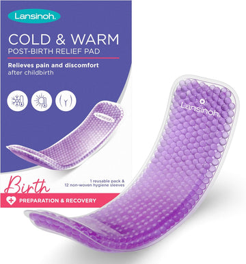 Lansinoh Cold & Warm Post Birth Relief Pads - Reusable Freezer Microwave Post-Birth Cooling Pads Postpartum Essentials Recovery