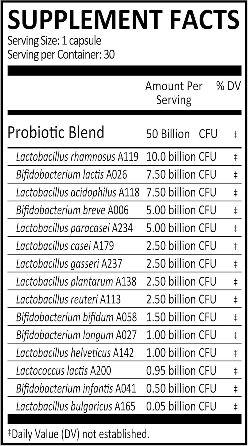 Genuine Health Probiotics, 50 Billion Cfu, Daily Care, 15 Diverse Strains, Soy Free, Gluten Free, Vegan Delayed-Release Capsules For Advanced Gut Health (60 Count) : Health & Household