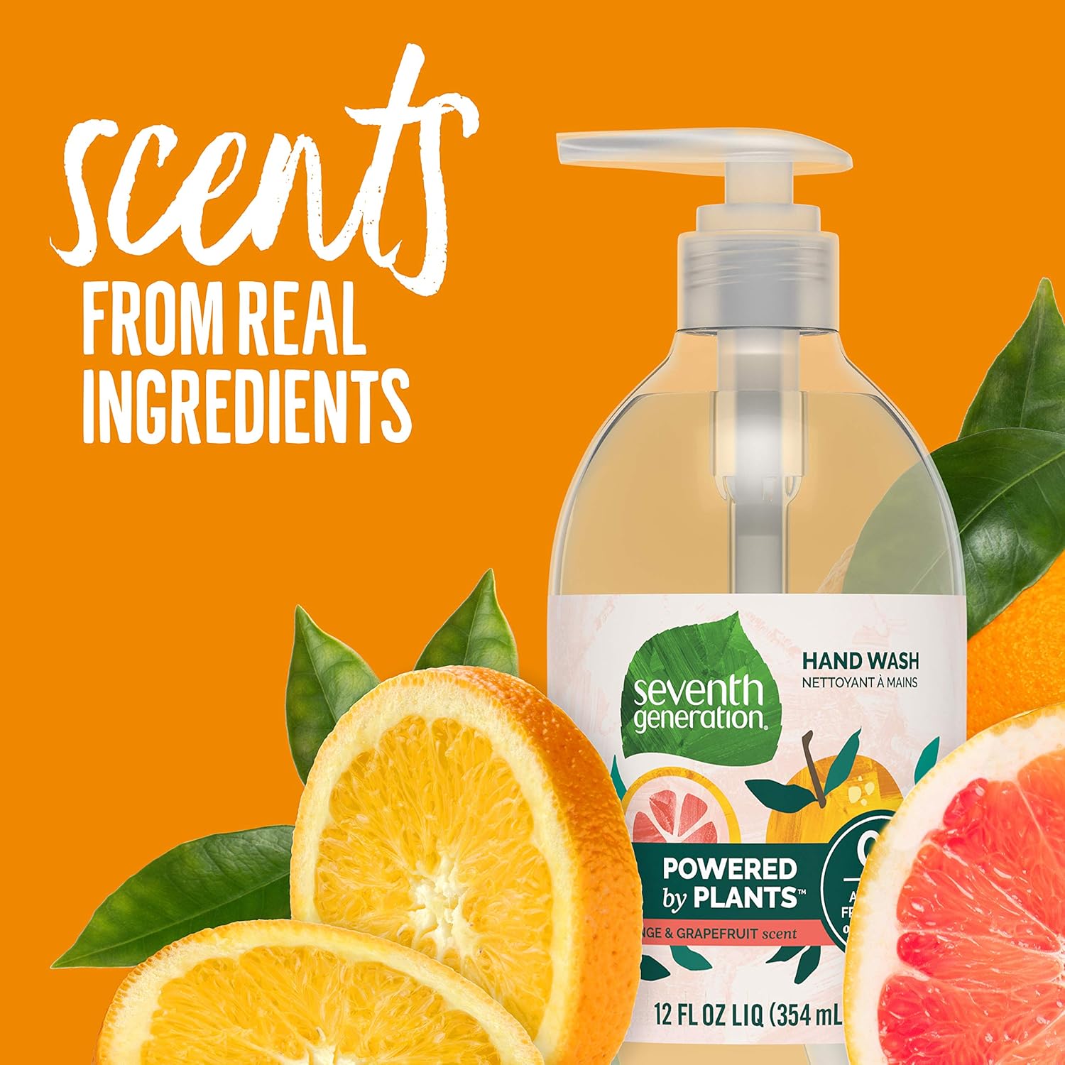 Seventh Generation Hand Soap, Mandarin Orange & Grapefruit , 12 Fl Oz (Pack of 8) - (Packaging May Vary)