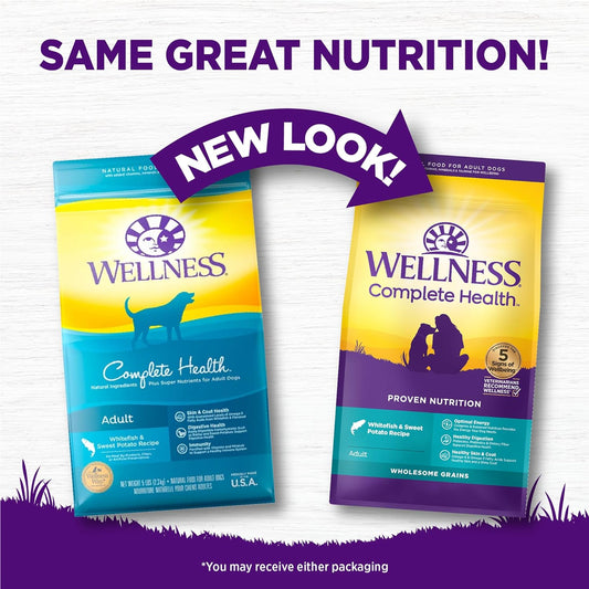 Wellness Complete Health Adult Dry Dog Food, Whitefish & Sweet Potato Recipe, 26 Pound Bag