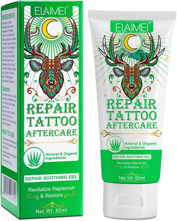 Tiuedu Repair Tattoo Gel, Tattoo Aftercare, Tattoo Balm For Before, During, After The Tattoo Process, Promotes Healing, Enhances Colors, Soothing Tattoo Care With Natural Ingredients(60Ml)
