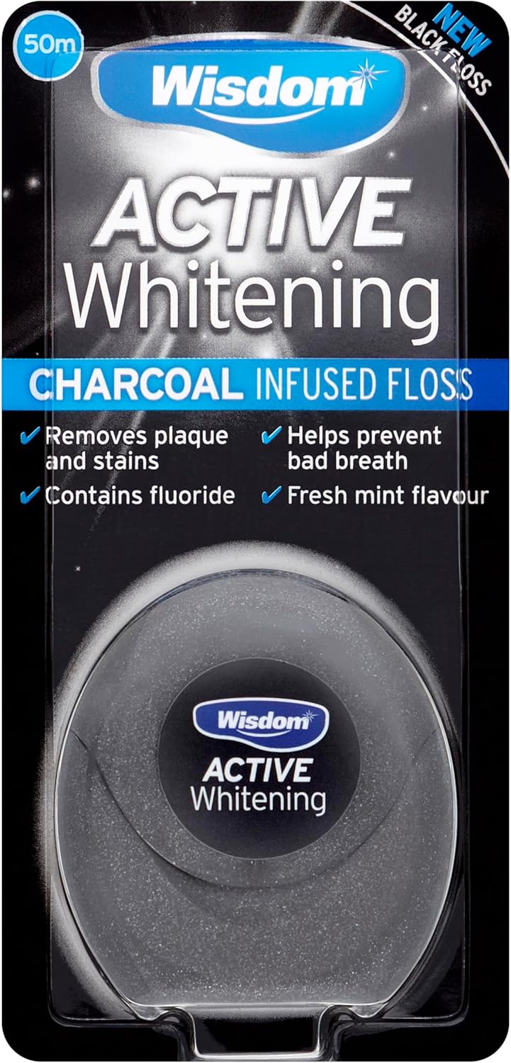 Wisdom Active Whitening Charcoal Floss 50M
