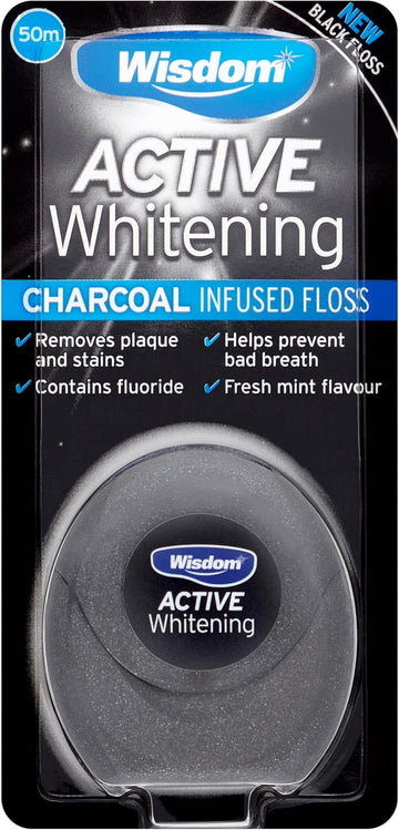 Wisdom Active Whitening Charcoal Floss 50M