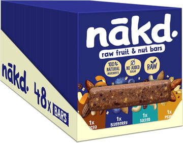 Nakd Fruit & Nut Bar Variety Pack - Vegan - Healthy Snack - Gluten Free - 35G X 48 Bars