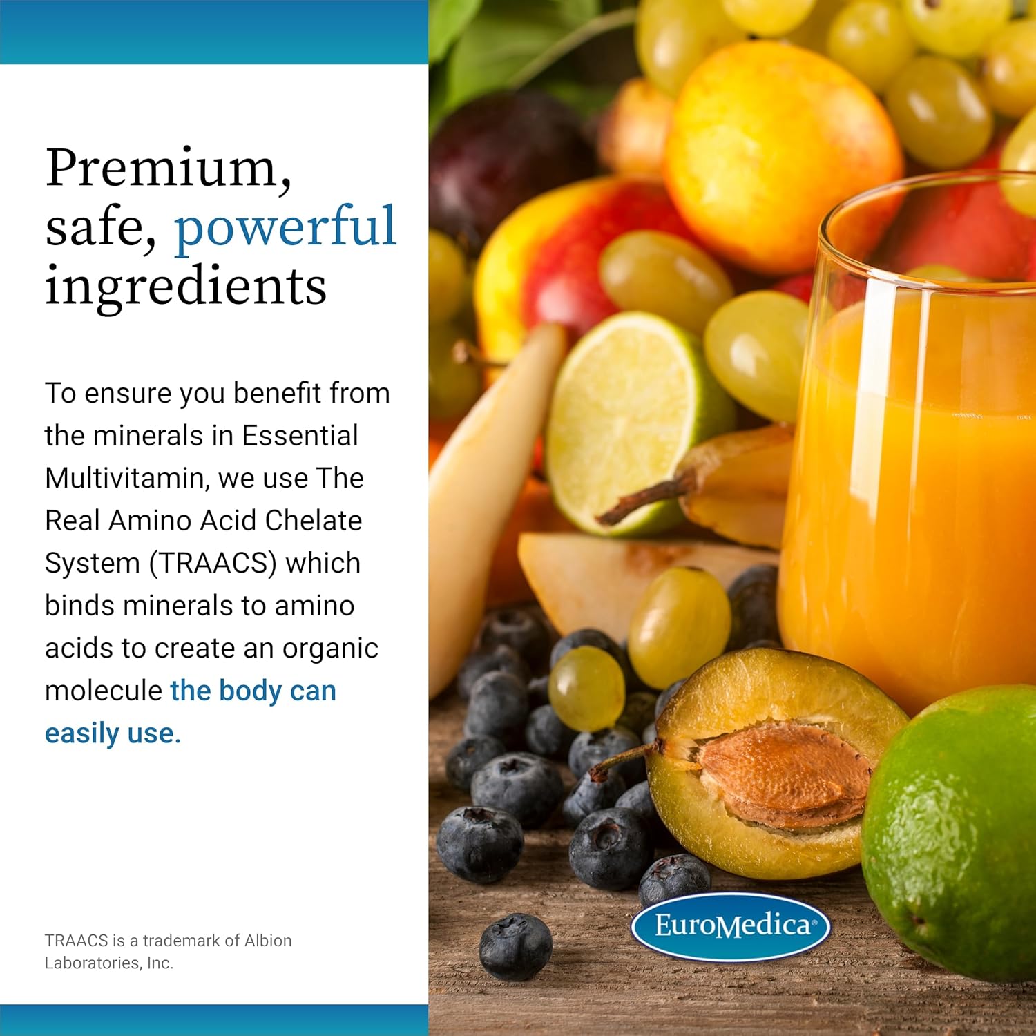 Euromedica Essential Multivitamin - Dietary Supplement To Aid Bone, Cardiovascular & Immune Health - Supplement With Chelated Minerals, B-Vitamins & Vitamin C - 60 Tablets : Health & Household