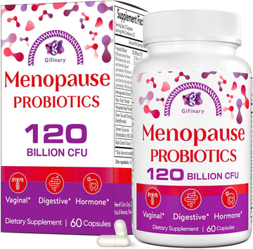 Menopause Supplements for Women, 120 Billion CFU Probiotics for Women, All-Natural Probiotic Supplements for Menopause Hot Flashes, Night Sweats, Mood Swings, Gut and Hormone - 60 Herbal Capsules