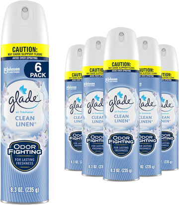 Glade Air Freshener Room Spray, Clean Linen, 8.3 oz, 6 Count