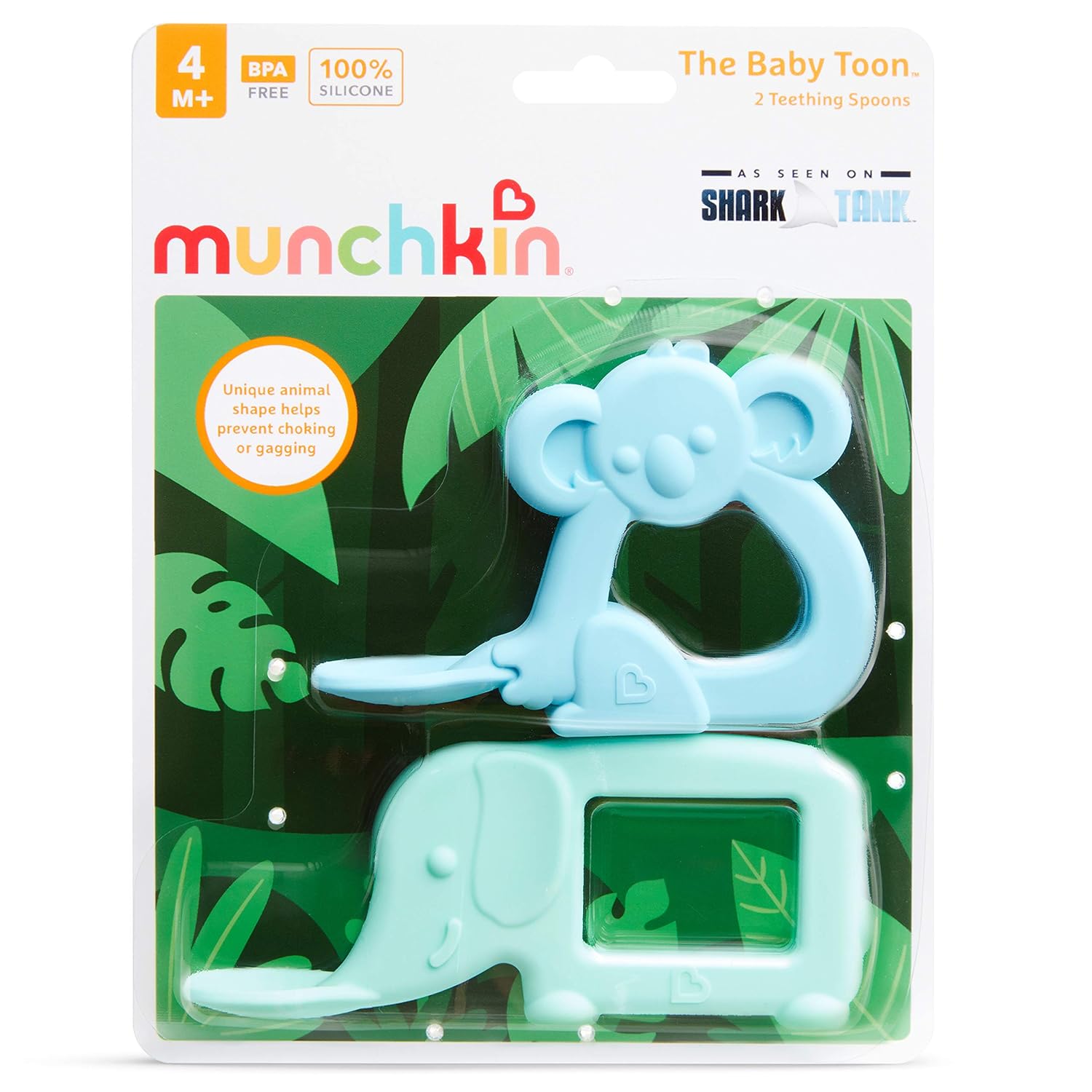 Munchkin® The Baby Toon™ Silicone Teether Spoon, 2 Pack, Elephant/Koala (As Seen On Shark Tank) : Baby