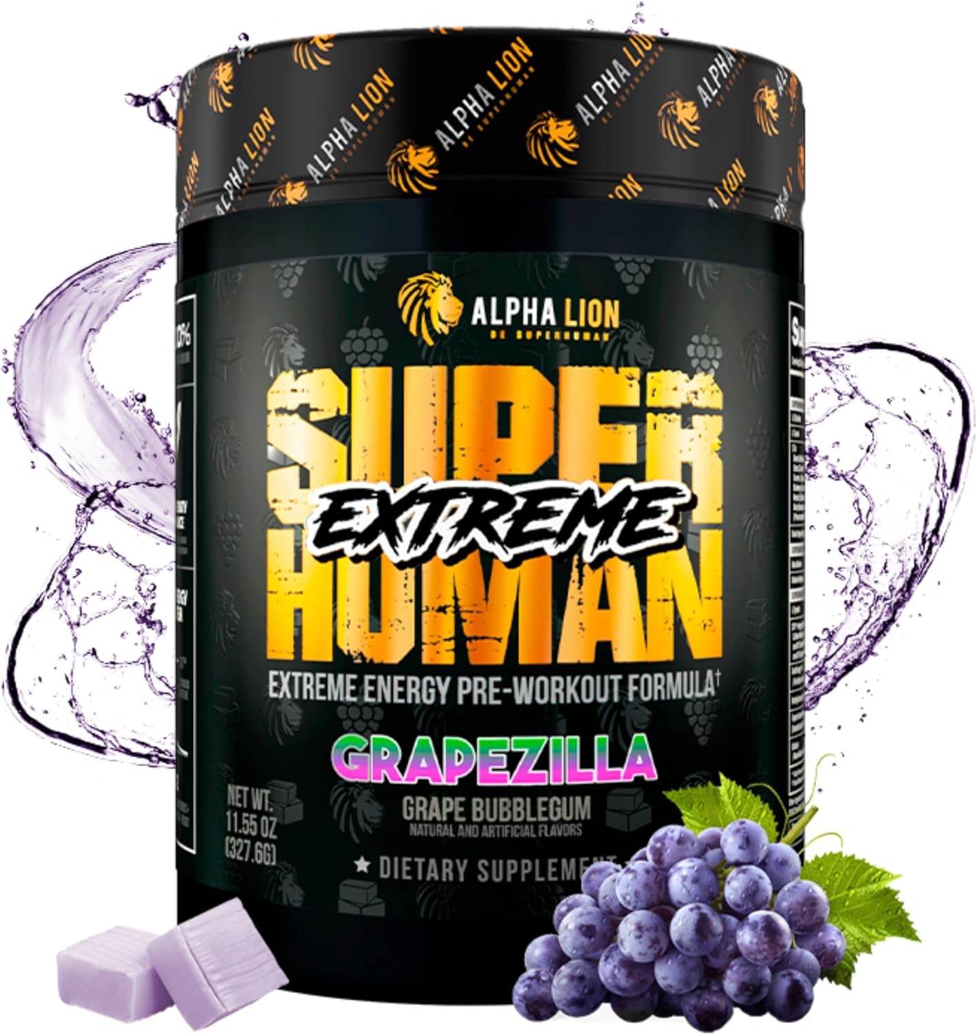 Alpha Lion Superhuman Extreme High Stim Pre Workout Powder, Beta Alanine, L-Taurine & 356Mg Tri-Source Caffeine For Sustained Energy, Nitric Oxide & Citrulline For Pump (21 Servings, Slaughtermelon)