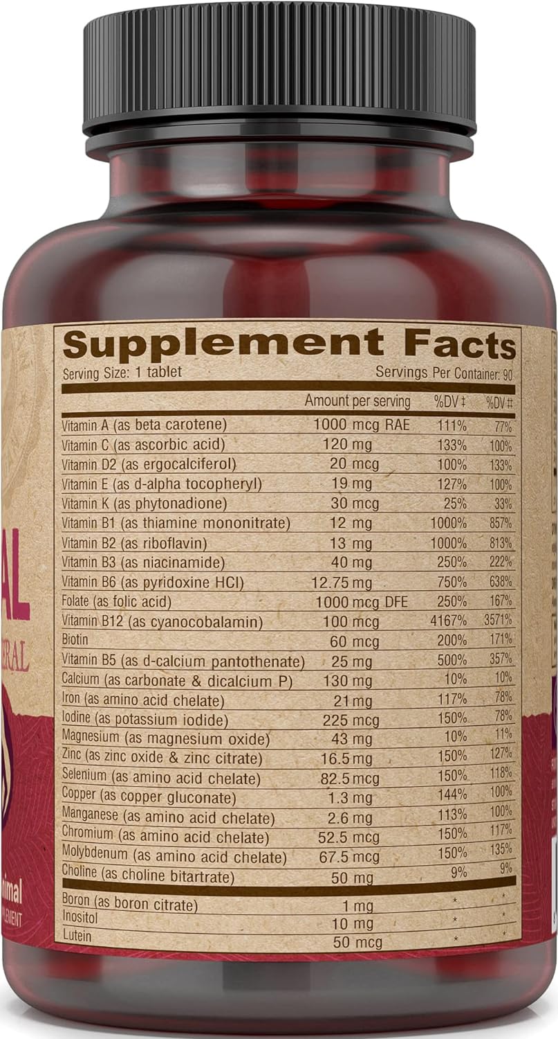 DEVA Vegan Prenatal Multivitamin and Mineral Supplement - Once-Per-Day Formula - Vitamins A, C, D, E, K, B Complex, with Folate & Chelated Iron - 90 Coated Tablets, 1-Pack : Health & Household