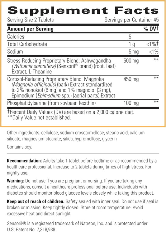 Integrative Therapeutics - Cortisol Manager - Supplement With Ashwagandha And L-Theanine - Supports Relaxation & Calm To Support Restful Sleep* - 90 Tablets