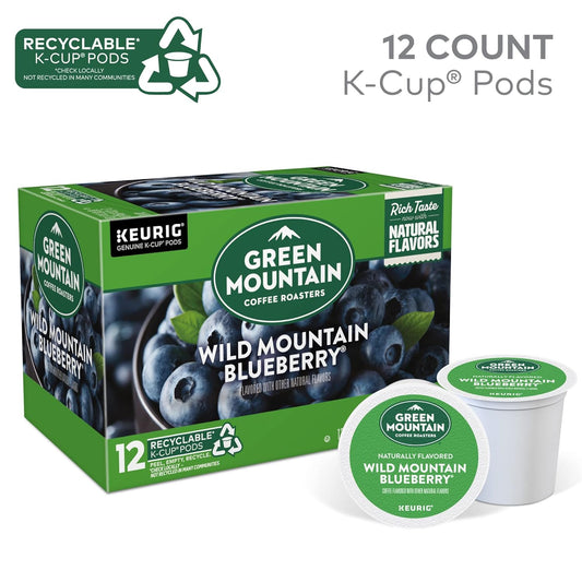 Green Mountain Coffee Roasters Wild Mountain Blueberry Keurig Single-Serve K-Cup pods, Light Roast Coffee, 72 Count (6 Packs of 12)