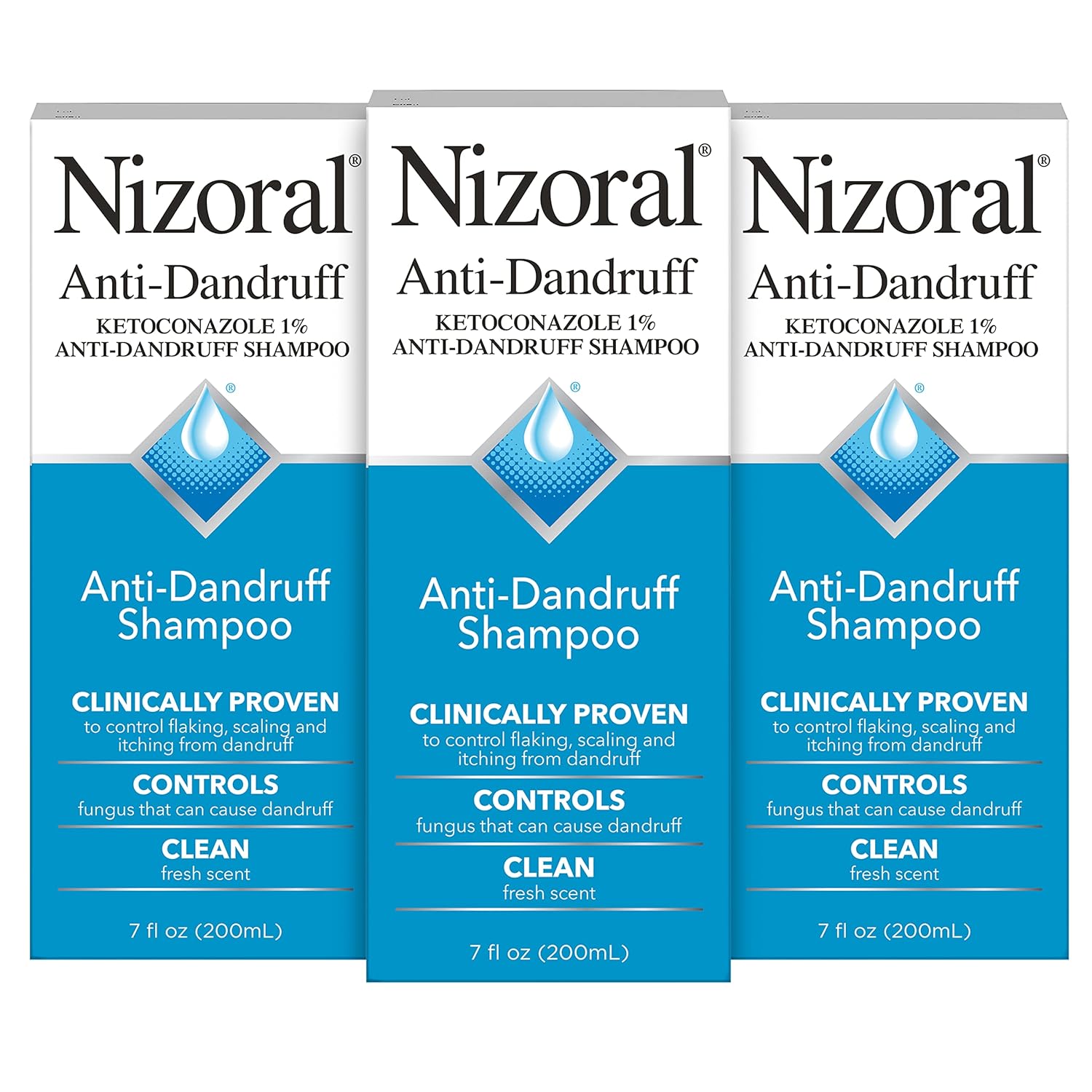 Nizoral Anti-Dandruff Shampoo With 1% Ketoconazole, Fresh Scent, 21 Fl Oz (Pack Of 3)