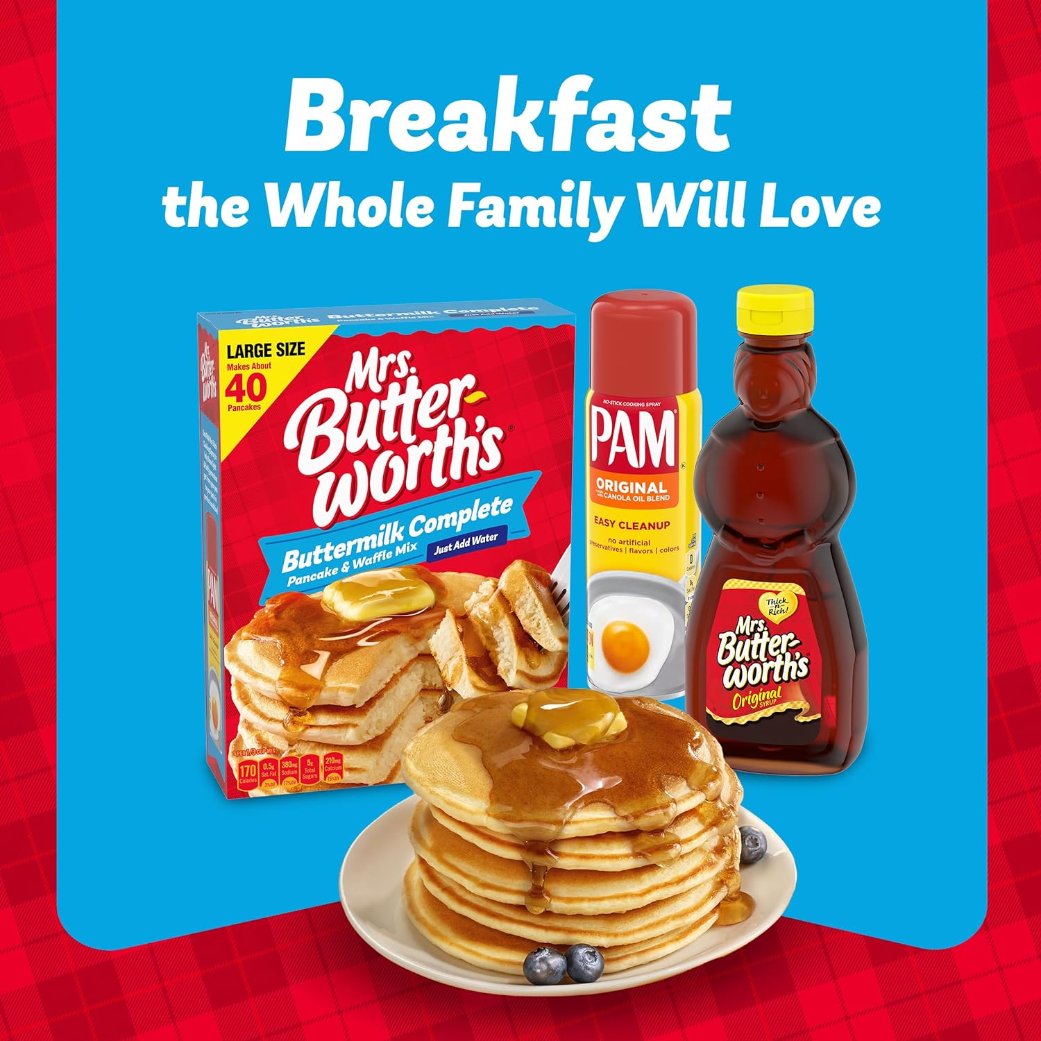 Mrs. Butterworth's Pancake & Waffle Mix, Complete, 32 Ounce (Pack of 12) : Everything Else