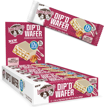 Lenny & Larry'S Dip'D Wafer Bar, Maple French Toast, 17G Dairy & Plant Protein, Box Of 12