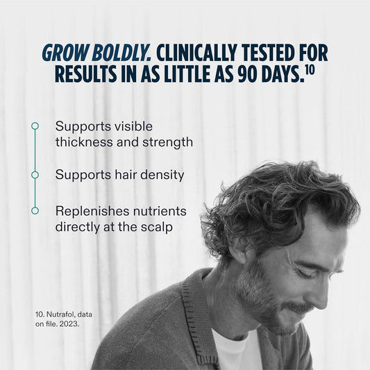 Nutrafol Men'S Hair Serum, Clinically Tested To Support Visibly Thicker Hair And Scalp Coverage, Lightweight And Non-Greasy, For Daily Use - 30Ml, 1 Bottle