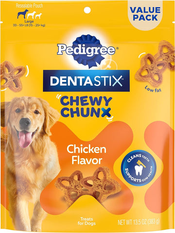 Pedigree DentaStix Chewy Chunx Dental Treats, Large Dog – 13.5 oz