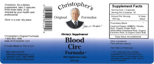Dr. Christopher's Blood Circulation Formula - 100 ct (Pack of 3)