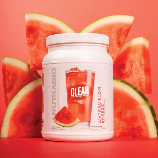 NutraBio Clear Whey Protein Isolate ? Pure Whey Isolate for Men and Women, Delicious Fruit Flavors ? Non-GMO, Zero Lactose ? Watermelon Breeze, 20 Servings