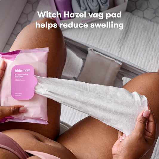 Witch Hazel Perineal Cooling Pad Liners for Postpartum Care, Hospital Bag Essentials for Pain Relief After Birth, Full-Length Medicated Cooling Pad Liners (24ct)