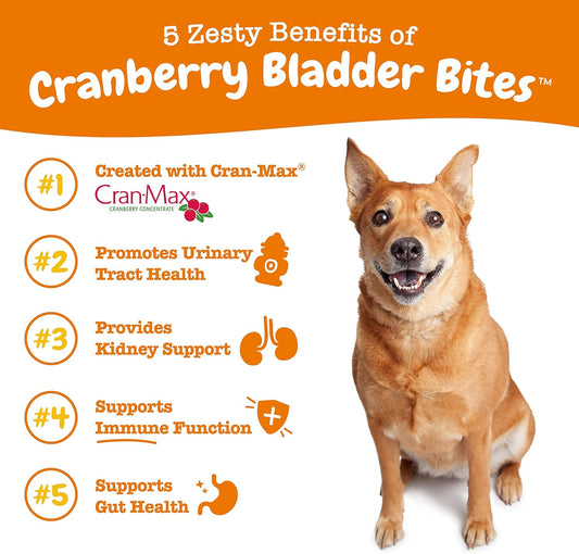 Zesty Paws Cranberry Bladder Bites For Dogs - Kidney & Urinary Tract Health - Soft Chews With D-Mannose, Vitamin B6 & L-Arginine - Immune & Gut Support - Bacon - 90 Count