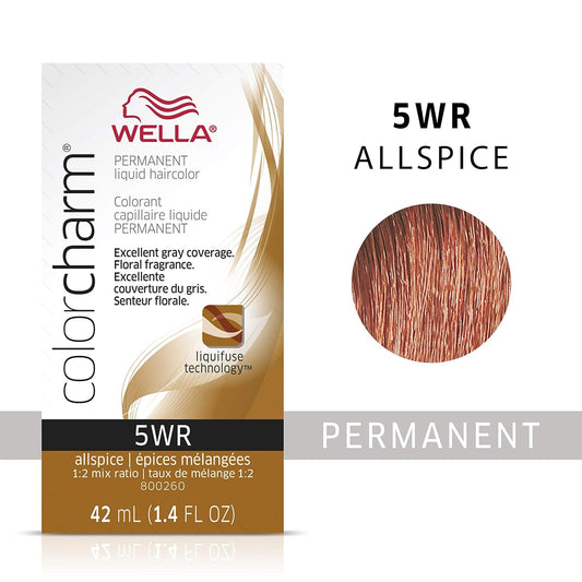 Wella Professionals Invigo Brilliance Color Protection Shampoo & Conditioner, For Fine Hair + Wella Colorcharm Permanent Liquid Hair Color For Gray Coverage, 5Wr All Spice