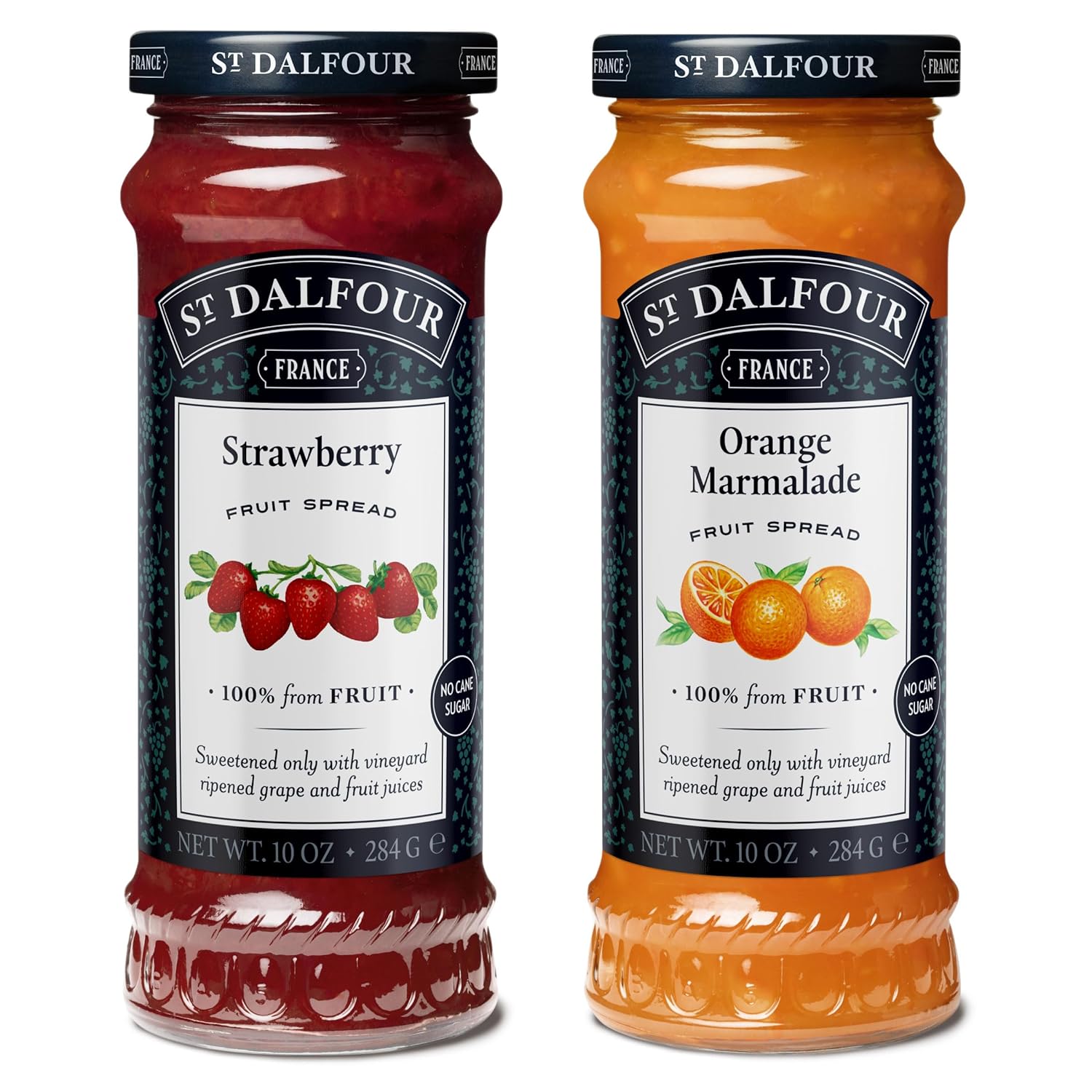 St. Dalfour Fig Royale Mini Jar 1 Oz & Blueberry 10 Oz Bundle - 100% From Fruit, No Artificial Ingredients, Non-Gmo, No Cane Sugars, All Natural
