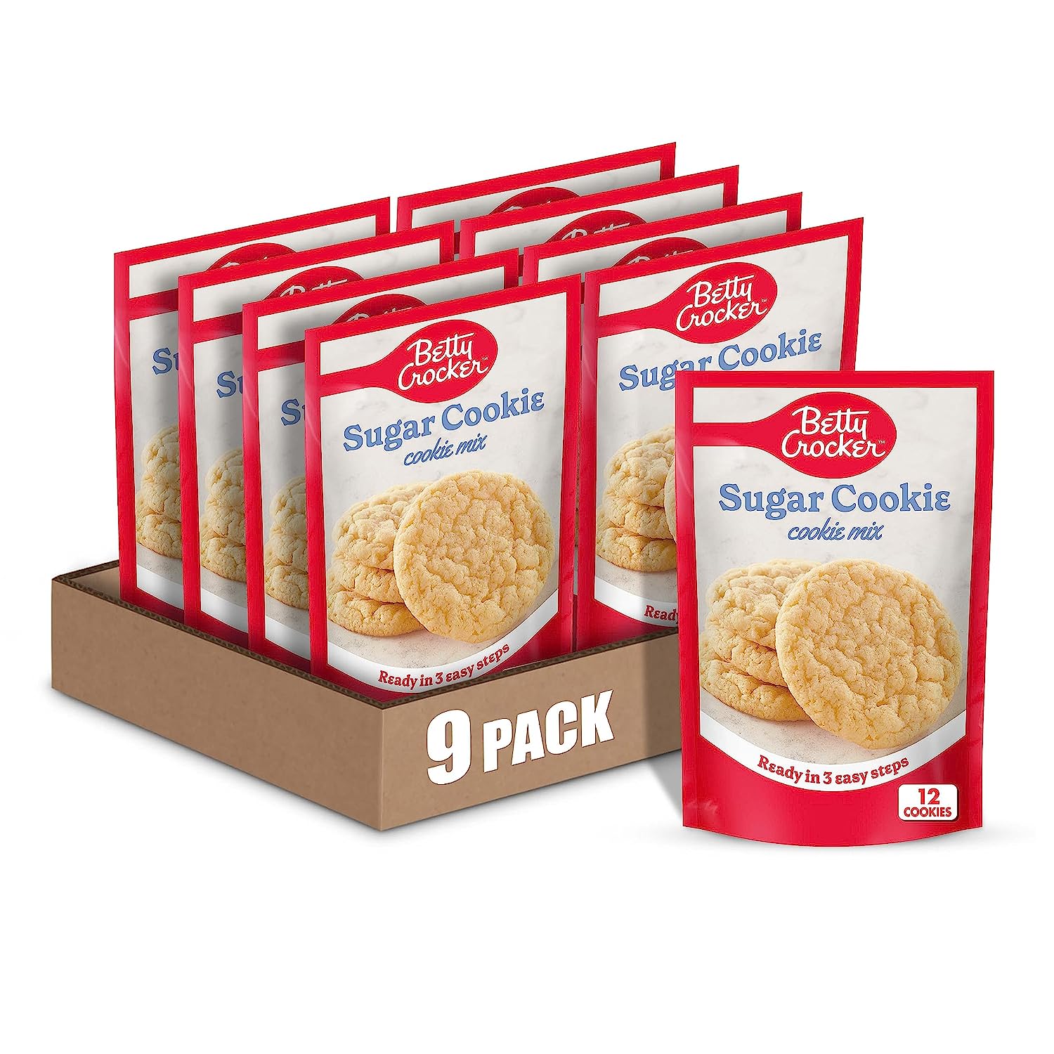Betty Crocker Sugar Cookie Mix, Makes twelve (12) 2-inch Cookies, 6.25 oz. (Pack of 9)