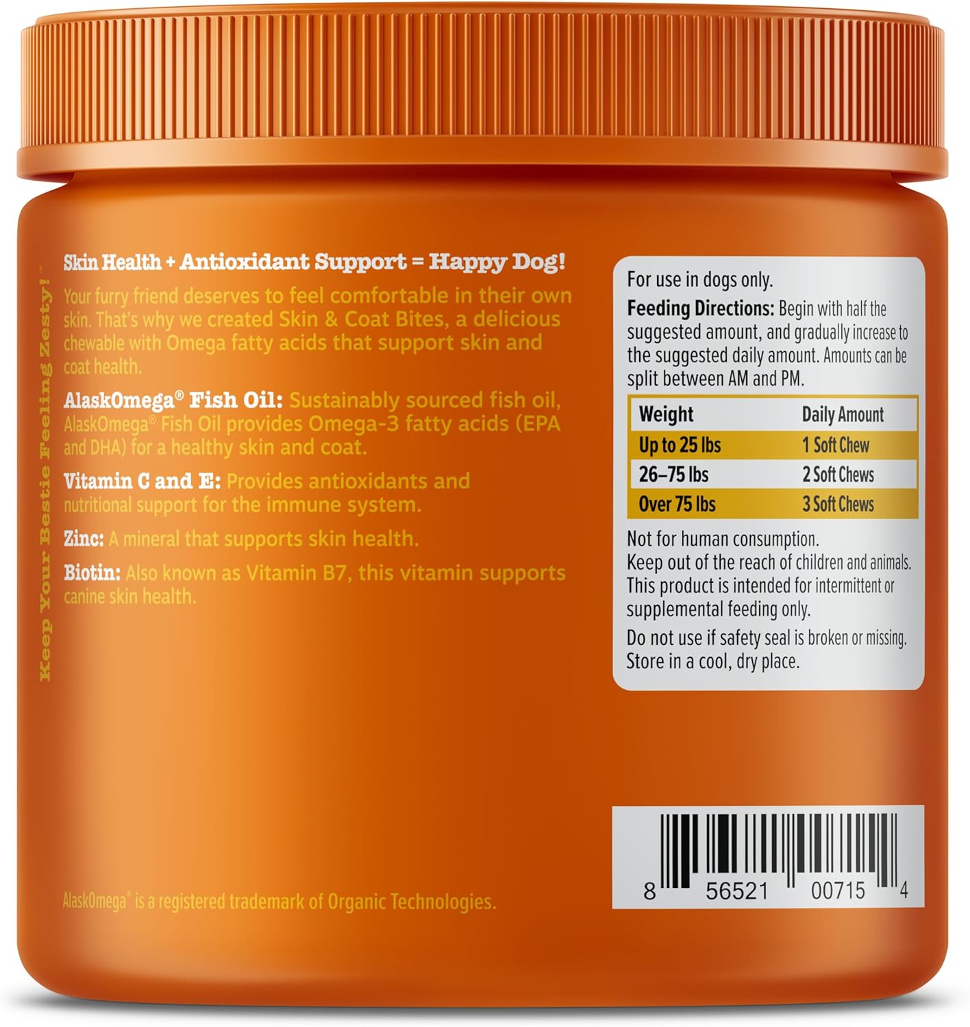 Zesty Paws Omega 3 Alaskan Fish Oil Chew Treats for Dogs - with AlaskOmega for EPA & DHA Fatty Acids - Hip & Joint Support + Skin & Coat Chicken Flavor (90 Soft Chews)