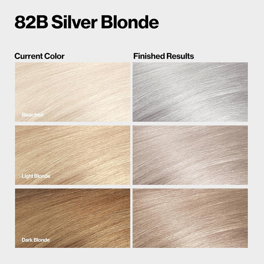 Revlon Colorsilk Beautiful Color Permanent Hair Color, Long-Lasting High-Definition Color, Shine & Silky Softness With 100% Gray Coverage, Ammonia Free, 82B Silver Blonde, 3 Pack