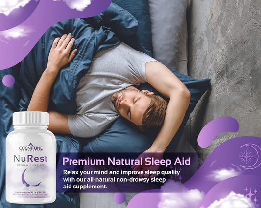 Natural Sleep Aid For Adults - Herbal Sleep Aid Supplement - Non-Drowsy Formula With Melatonin, Valerian Root, Lemon Balm, Chamomile, Gaba & More