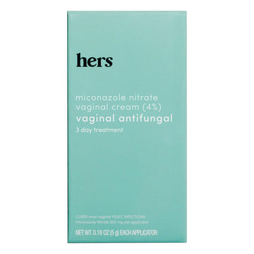 Hers Miconazole 3 Day Yeast Infection Treatment - Treats Vaginal Itching, Burning, Discharge - Yeast Infection Antifungal Ointment With Applicators - 0.18 Oz