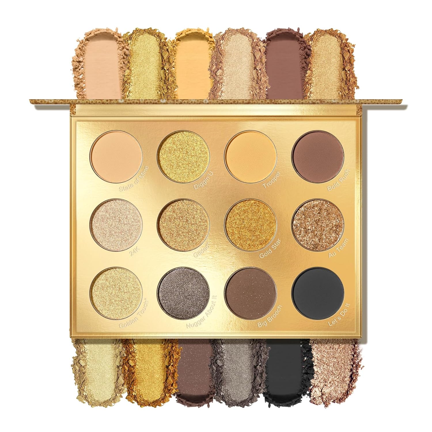 Kyda 12 Colors Colorful Eyeshadow Palette, Matte Glitter Rainbow Eye Shadow, Multicolor Eyes Makeup, Ultra-Fine Smooth Powder, High Pigment Colorful Neon Eye Shadow, Lemon Yellow Eyeshadow Palette