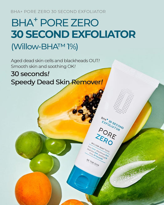 Bha+ Pore Zero 30 Second Exfoliator - Pore Erasing Face Peeling Gel With Salicylic Acid, Aloe Vera - Removes Dead Skin & Sebum - Glass Clear Skin, Korean Skincare, 3.38Oz