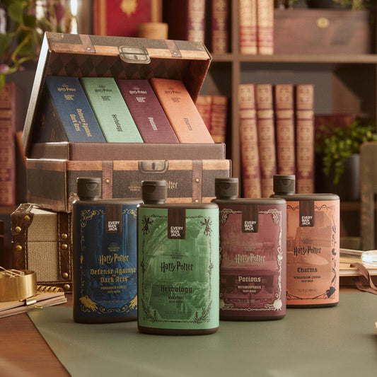 Every Man Jack Harry Potter Collectors Body Wash Gift Set - Includes 4 Body Washes With Clean Ingredients & Hogwarts Inspired Scents - Forbidden Forest, Charms, Herbology, Potions