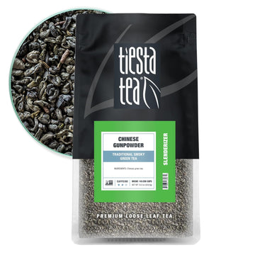 Tiesta Tea - Chinese Gunpowder | Traditional Smoky Green Tea | Premuim Aromatic Loose Leaf Tea Blend | Medium Caffeinated Tea | Make Hot Or Iced Tea & Up To 200 Cups - 16 Ounce Resealable Bulk Pouch