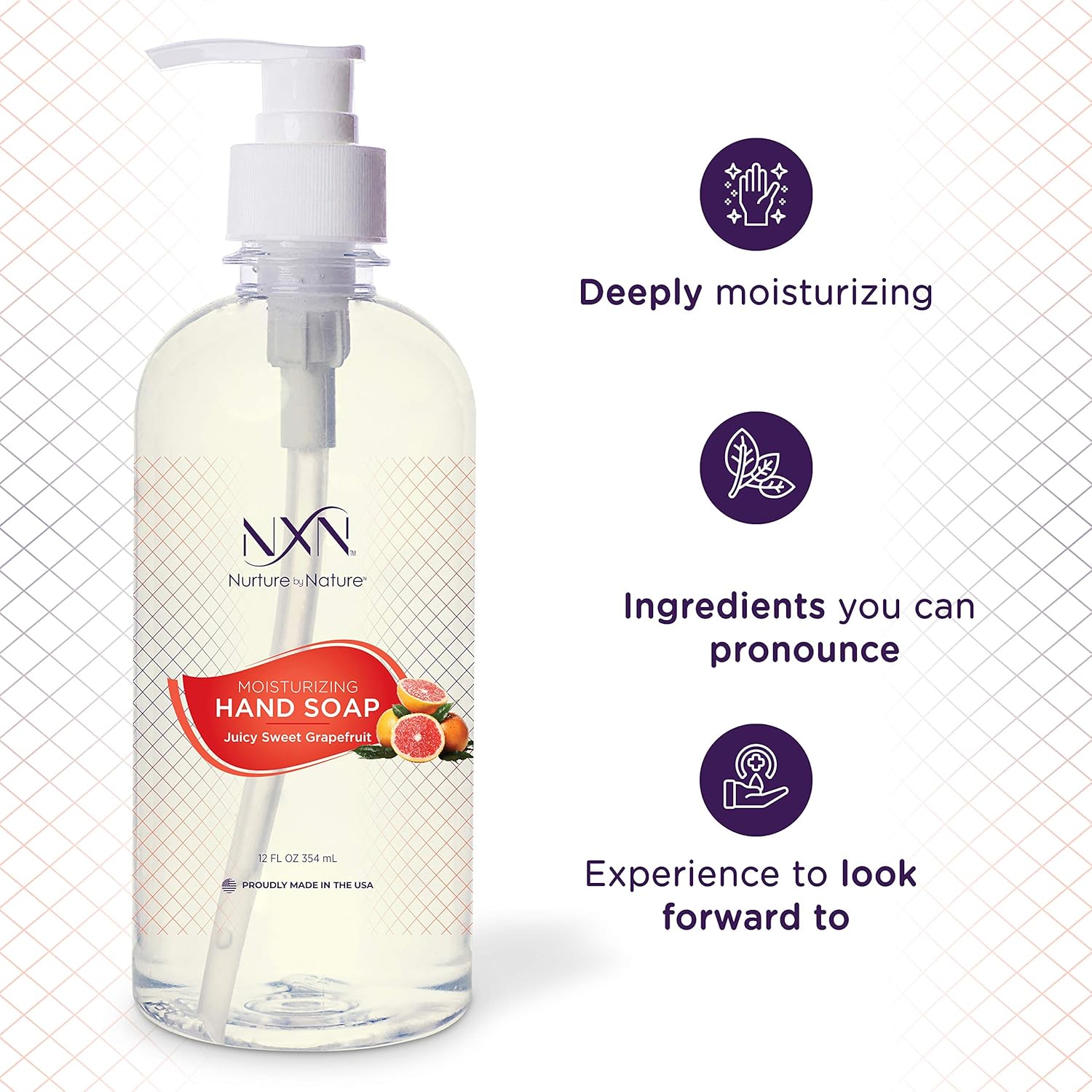 Nxn Hand Soap Anti Bacterial (12Oz, Sweet Grapefruit) : Beauty & Personal Care