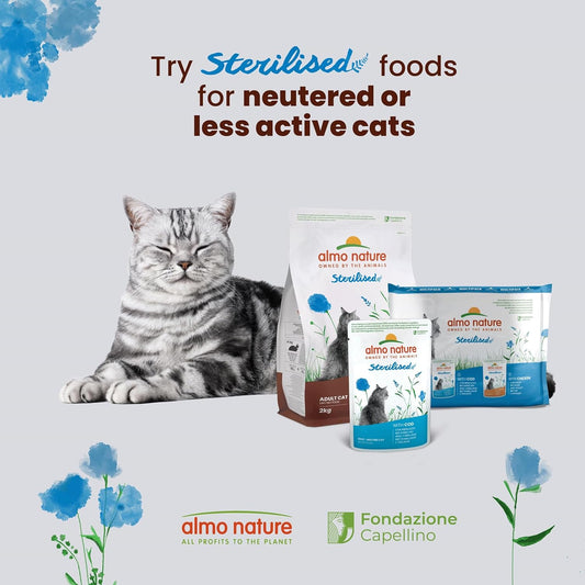 Almo Nature Functional Sterilised Dry Cat Food with Fresh Salmon Adult Cat, 2 kg?ALM671