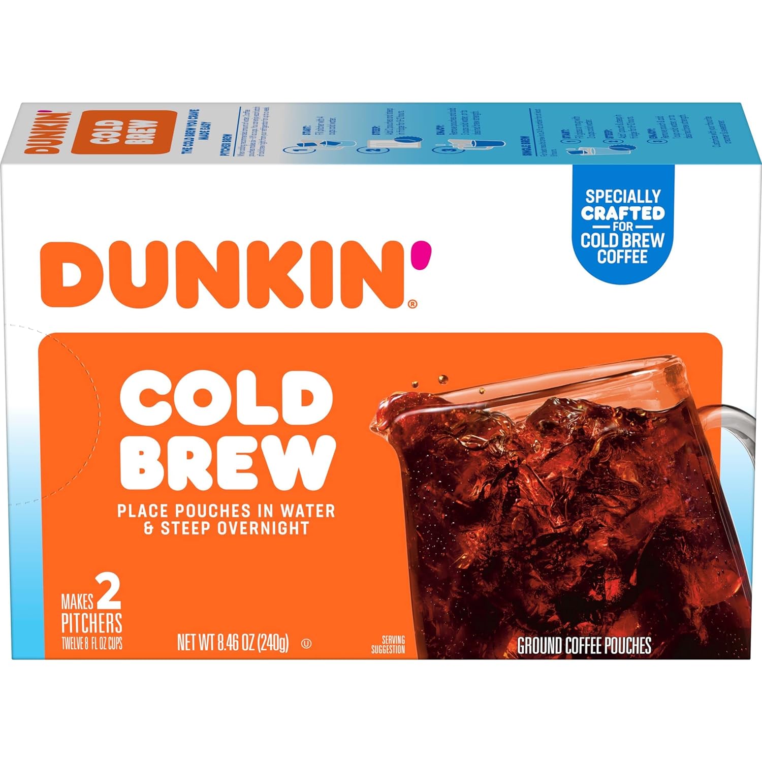 Dunkin' Cold Brew Ground Coffee Packs, 8.46 Ounces (Pack of 6) : Everything Else
